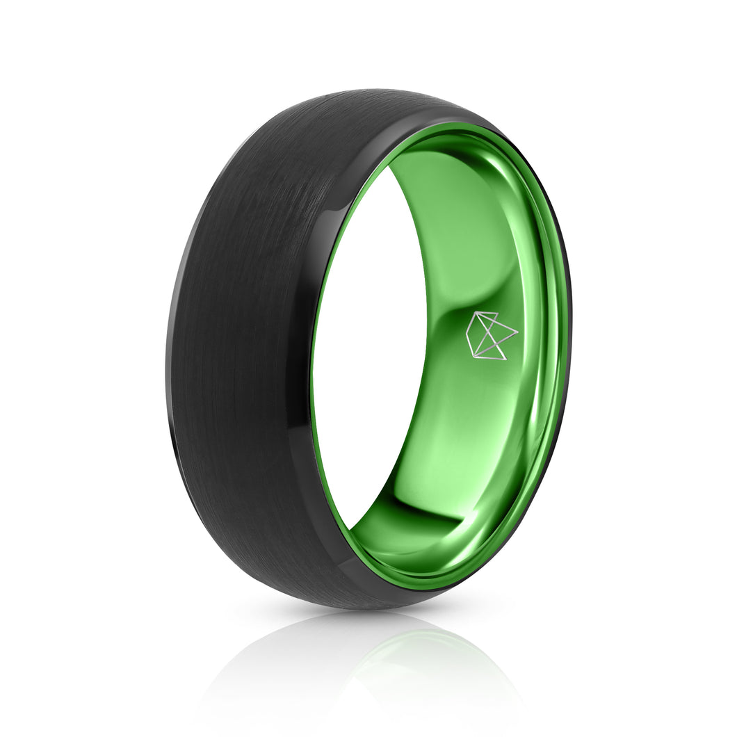 Black Tungsten Ring - Resilient Green - EMBR