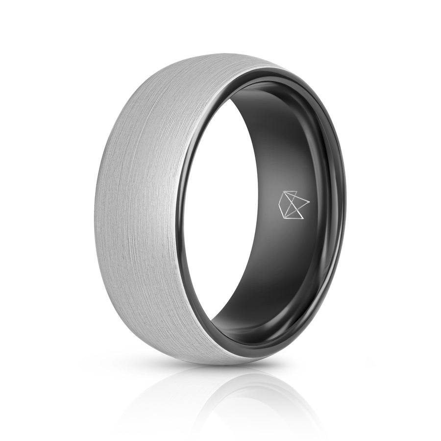 Silver and Blue Tungsten Ring | EMBR Wedding Bands
