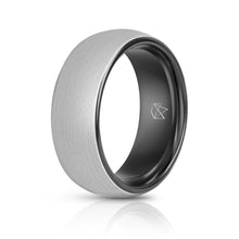 Load image into Gallery viewer, Silver Tungsten Ring - Black EMBR - EMBR
