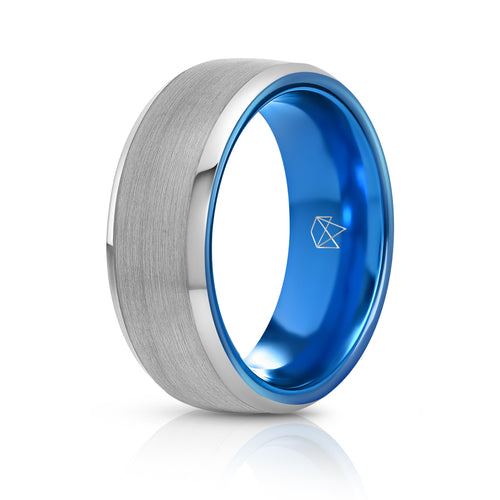 Silver Tungsten Ring - Blue EMBR - EMBR