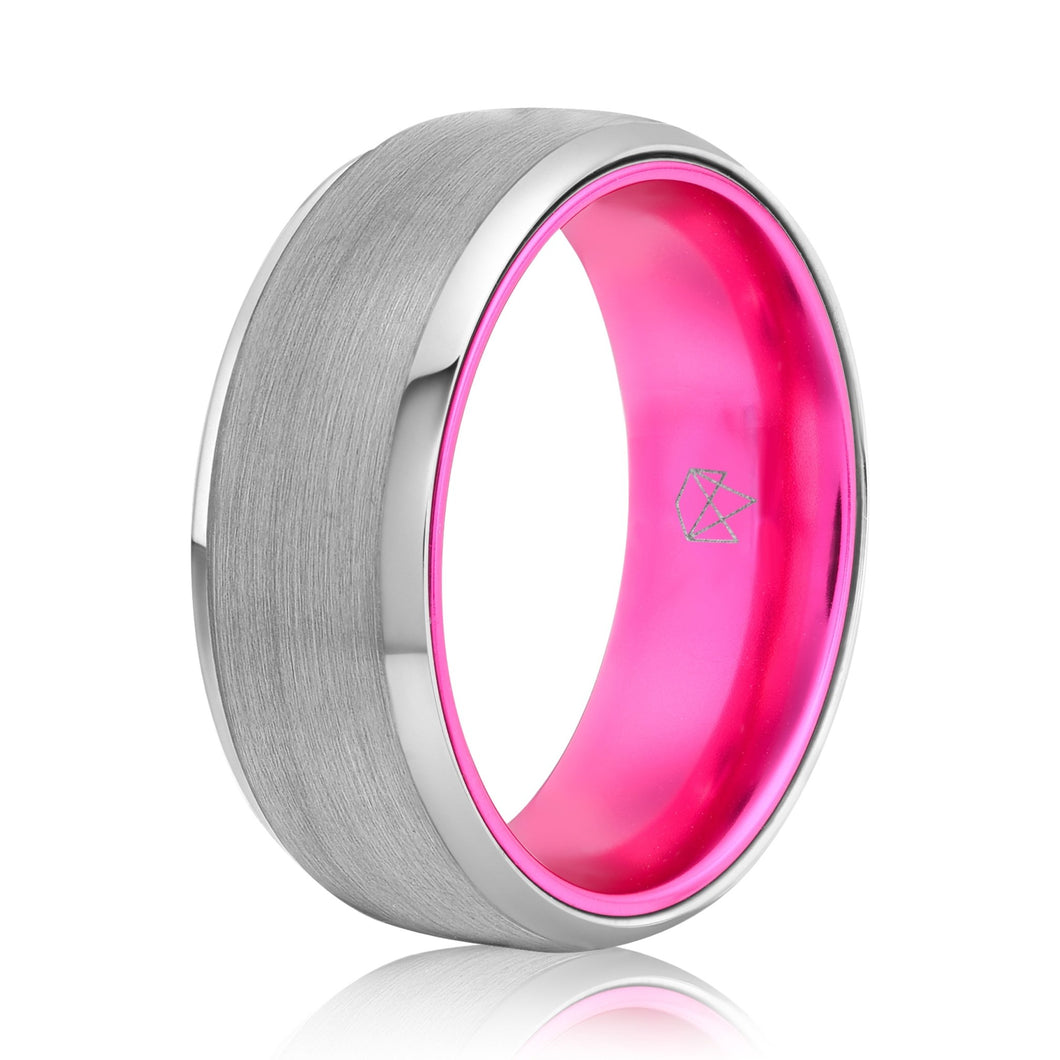 Tungsten Ring (Silver) - Resilient Pink - EMBR