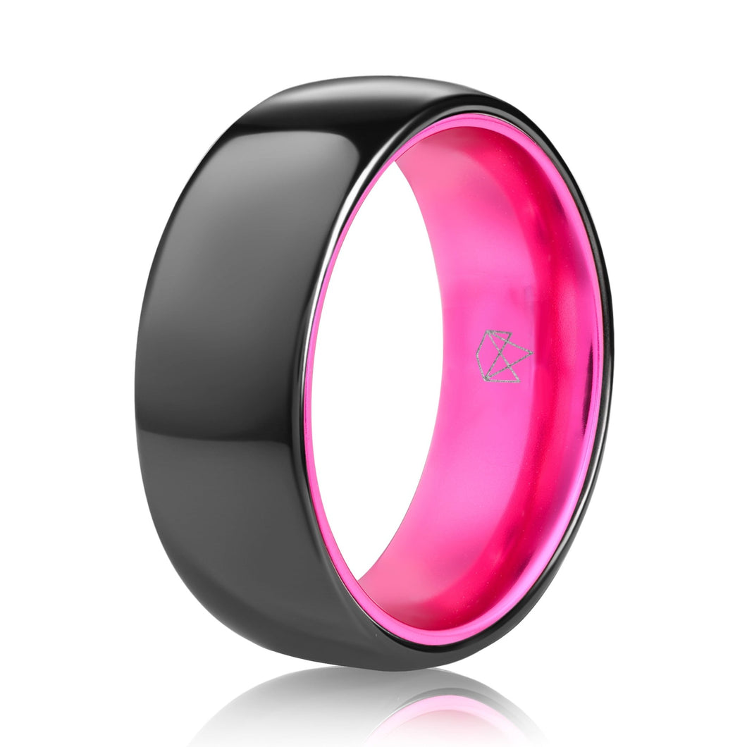 Black Ceramic Ring - Resilient Pink - EMBR