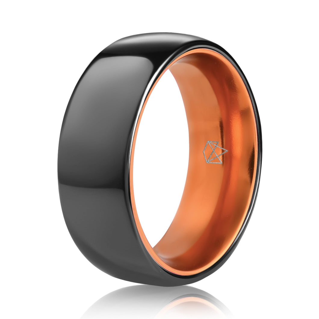 Black Ceramic Ring - Resilient Orange - EMBR