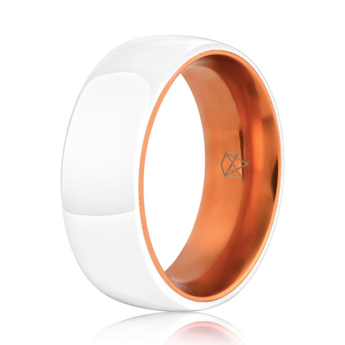 White Ceramic Ring - Resilient Orange - EMBR