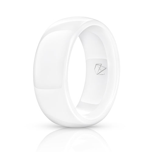 White Ceramic Ring - Minimalist - EMBR