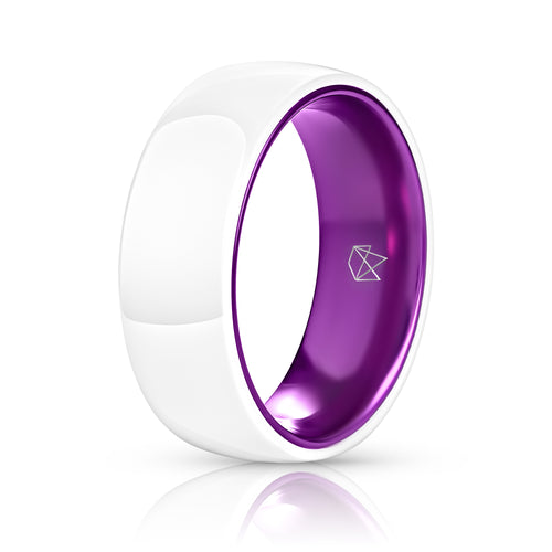 White Ceramic Ring - Resilient Purple - EMBR