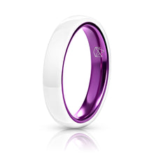 Load image into Gallery viewer, White Ceramic Ring - Resilient Purple - 4MM - EMBR
