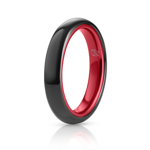 Black Ceramic Ring - Resilient Red - 4MM - EMBR
