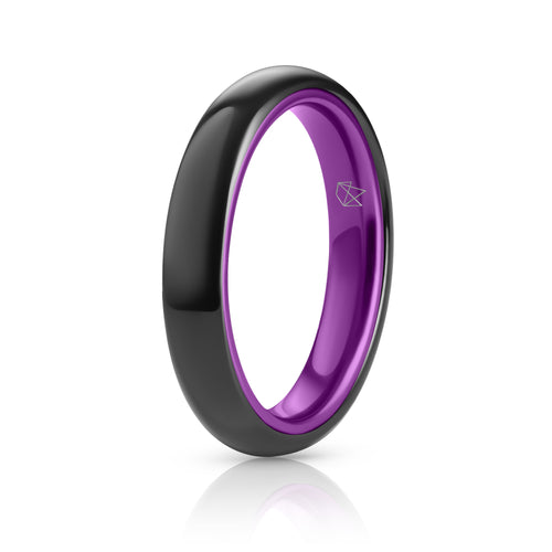 Black Ceramic Ring - Resilient Purple - 4MM - EMBR