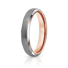 Load image into Gallery viewer, Silver Tungsten Ring - Rose Gold - 4MM - EMBR
