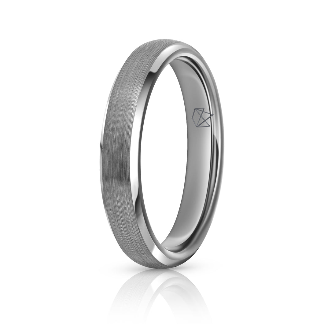 Silver Tungsten Ring - Minimalist - 4MM - EMBR