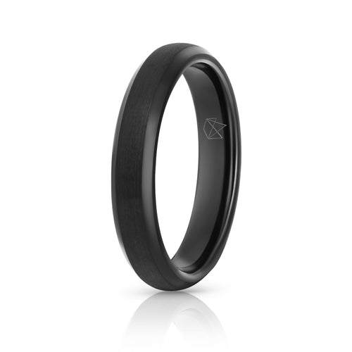 Black Tungsten Ring - Minimalist - 4MM - EMBR