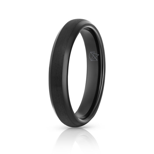 Black Tungsten Ring - Minimalist - 4MM - EMBR