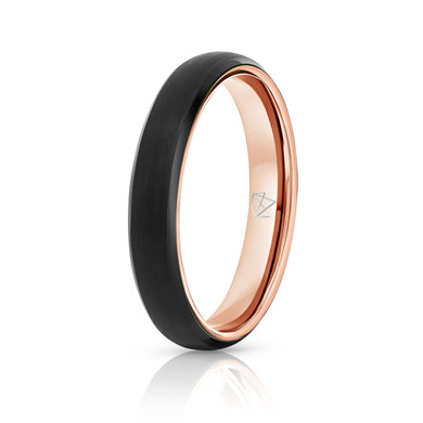 Black Tungsten Ring - Rose Gold - 4MM - EMBR