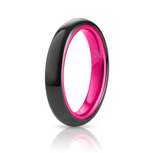 Load image into Gallery viewer, Black Ceramic Ring - Resilient Pink - 4MM - EMBR
