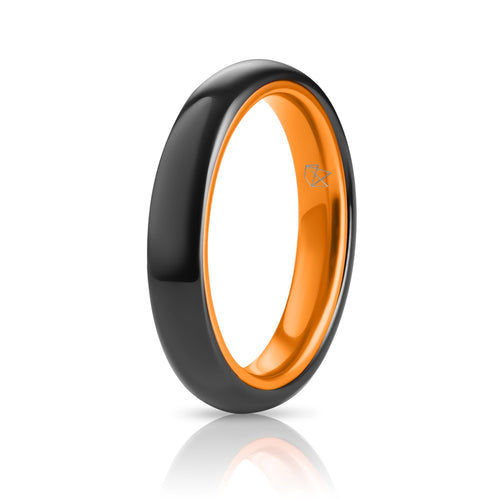 Black Ceramic Ring - Resilient Orange - 4MM - EMBR