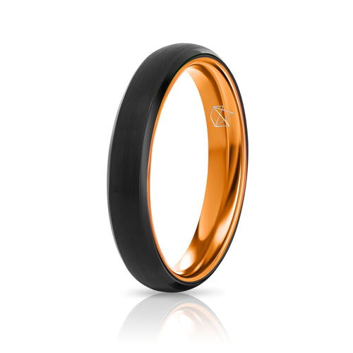 Tungsten Ring (Black) - Resilient Orange - 4MM - EMBR