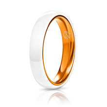 Load image into Gallery viewer, White Ceramic Ring - Resilient Orange - 4MM - EMBR
