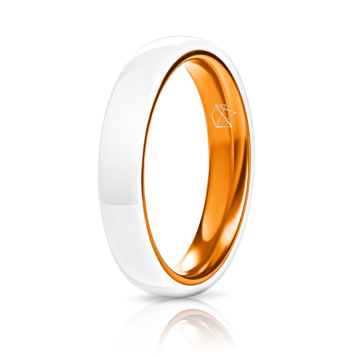 White Ceramic Ring - Resilient Orange - 4MM - EMBR