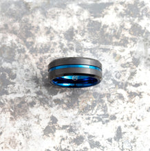 Load image into Gallery viewer, Black Tungsten Ring - Blue Infinity - EMBR
