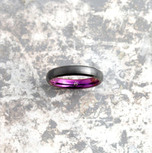 Load image into Gallery viewer, Black Tungsten Ring - Purple EMBR - 4MM - EMBR
