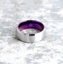 Load image into Gallery viewer, Silver Tungsten Ring - Purple EMBR - EMBR
