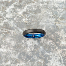 Load image into Gallery viewer, Black Tungsten Ring - Blue EMBR - 4MM - EMBR
