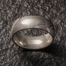 Load image into Gallery viewer, Wood Grain Damascus Steel Ring - Minimalist - EMBR

