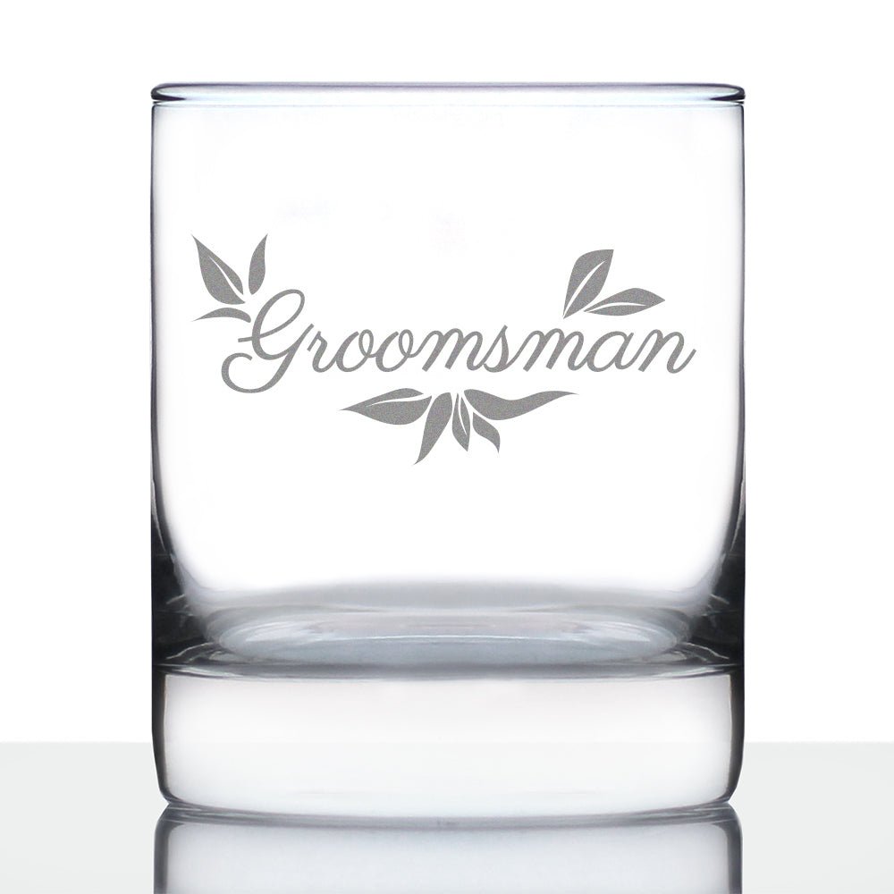 Groomsman Old Fashioned Rocks Glass - Groomsmen Proposal Gifts - Unique Engraved Wedding Cup Gift - EMBR