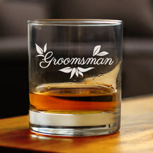 Load image into Gallery viewer, Groomsman Old Fashioned Rocks Glass - Groomsmen Proposal Gifts - Unique Engraved Wedding Cup Gift - EMBR
