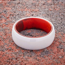 Load image into Gallery viewer, White Ceramic Ring - Red Sandalwood - EMBR
