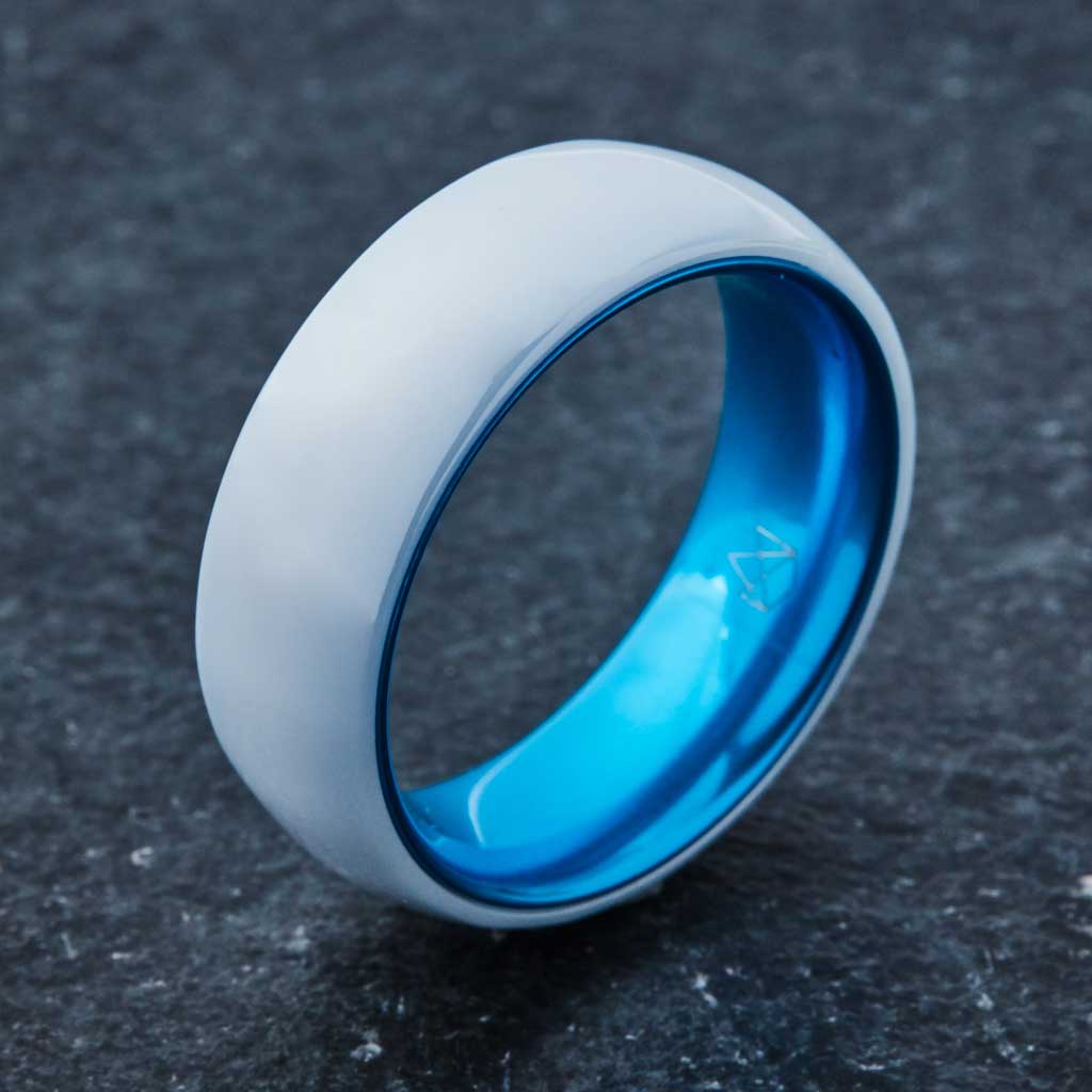 White Ceramic Ring | Resilient Blue | EMBR