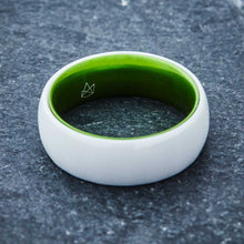 Load image into Gallery viewer, White Ceramic Ring - Resilient Green - EMBR
