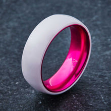 Load image into Gallery viewer, White Ceramic Ring - Resilient Pink - EMBR
