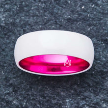 Load image into Gallery viewer, White Ceramic Ring - Resilient Pink - EMBR
