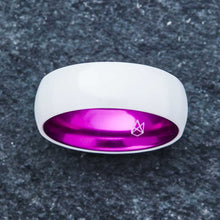 Load image into Gallery viewer, White Ceramic Ring - Resilient Purple - EMBR
