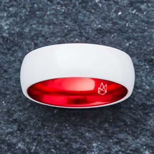 Load image into Gallery viewer, White Ceramic Ring - Resilient Red - EMBR
