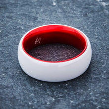 Load image into Gallery viewer, White Ceramic Ring - Resilient Red - EMBR

