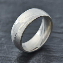 Load image into Gallery viewer, Wood Grain Damascus Steel Ring - Couples Package - EMBR
