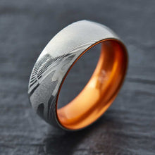 Load image into Gallery viewer, Wood Grain Damascus Steel Ring - Couples Package - EMBR
